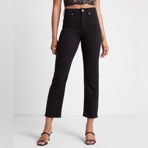 Express High Waisted Black Straight Ankle Jeans (6)